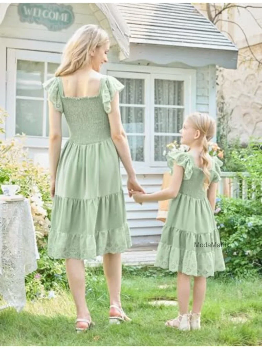 Smocked Tiered Ruffle Sleeve Boho Dress for Girls